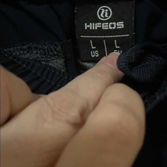 Men's Navy Athletic Shorts with Orange Details size L - Picture 2 of 3